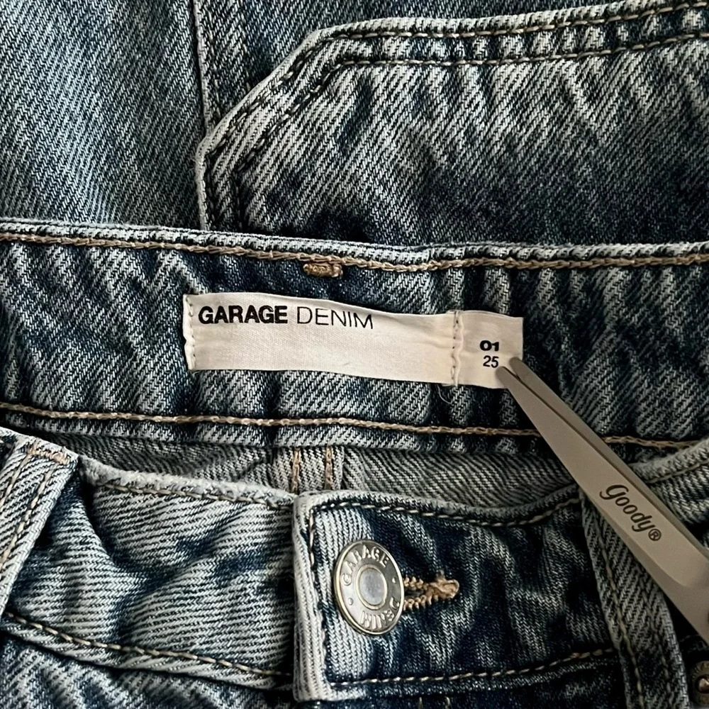 Garage Cargo Wide Leg Straight Baggy High Rise Jeans Size 25 - Picture 5 of 8